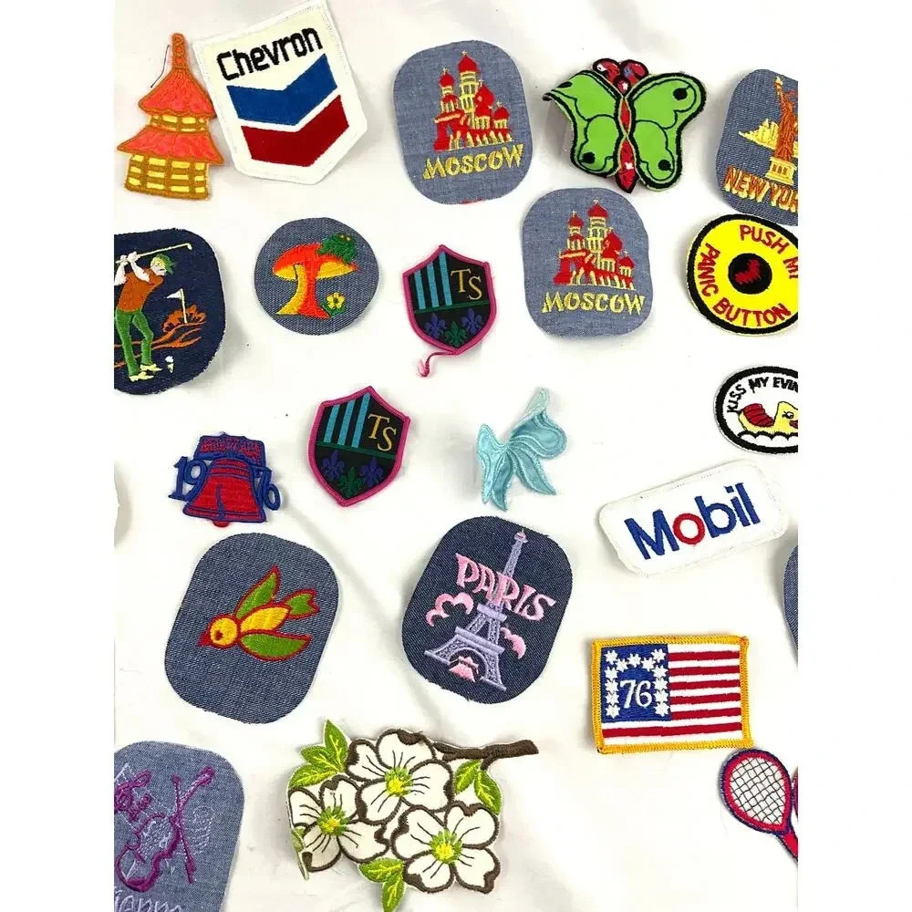 40 PC Assorted Sewing Applique Patches Iron on Sew On NEW‎ Mixed Sequin Crafting - Picture 4 of 8